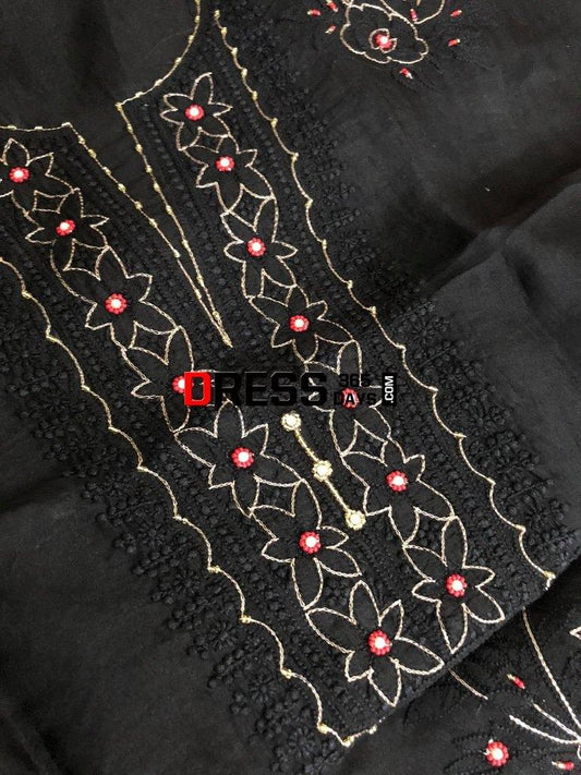 Organza Beads And Chikankari Suit With Heavy Banarasi Dupatta Suits