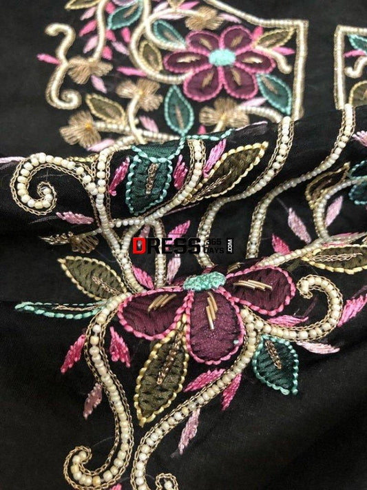 Organza Beads And Parsi Gara Suit Chikankari Suits