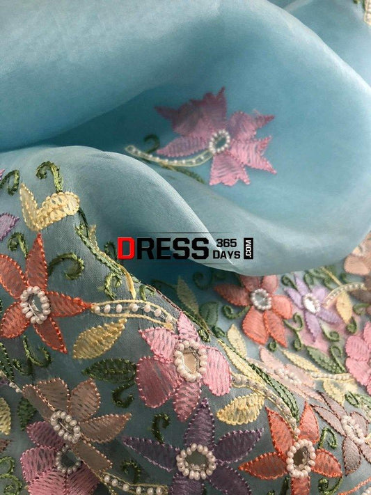 Organza Beads Chikankari Suit Suits