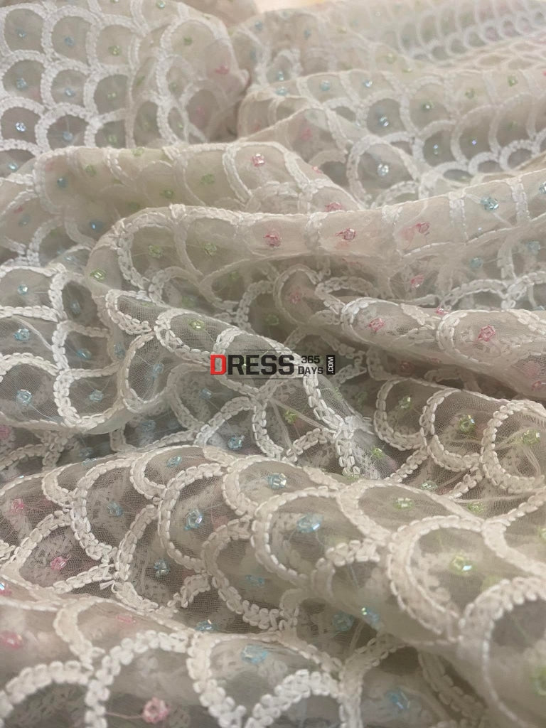 Organza Beads Work Lucknowi Dupatta Chikankari