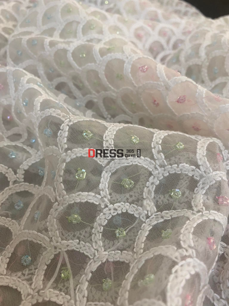 Organza Beads Work Lucknowi Dupatta Chikankari