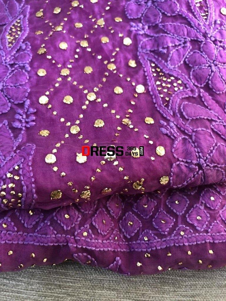 Organza Mukaish Chikankari Suit Suits