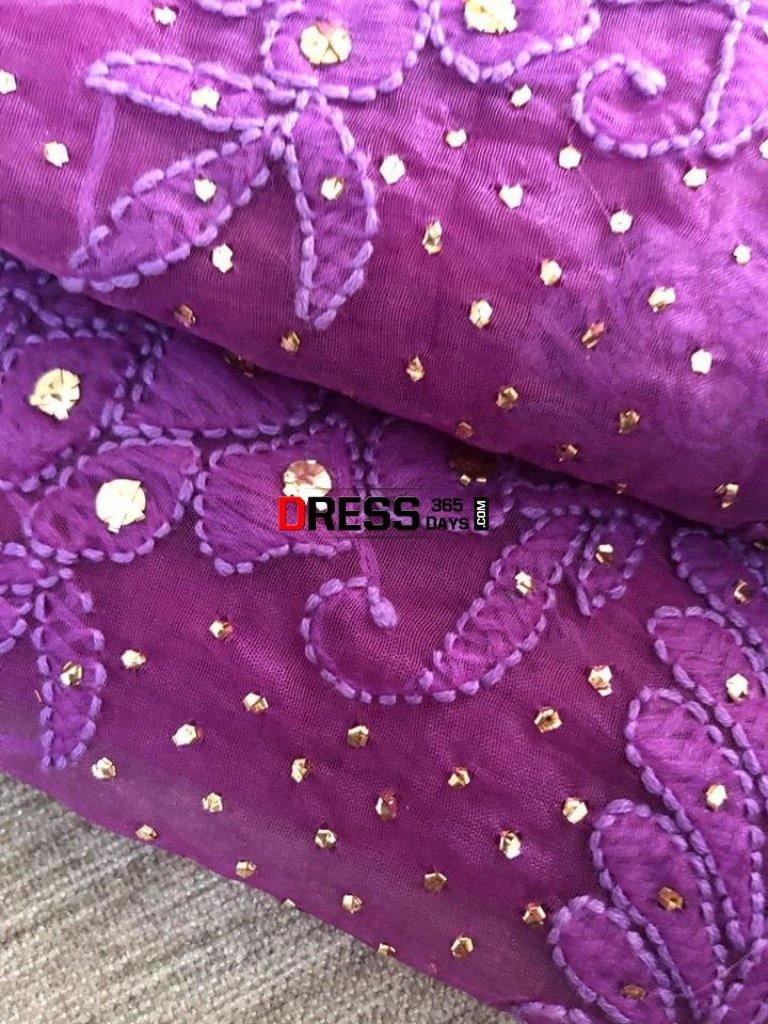 Organza Mukaish Chikankari Suit Suits