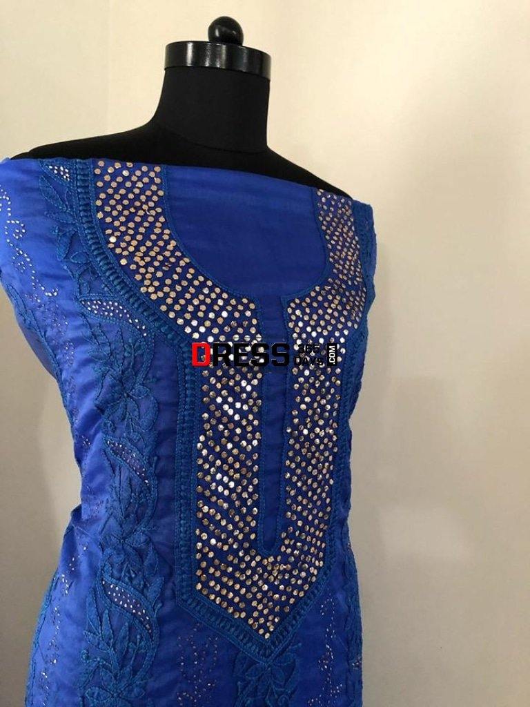 Organza Mukaish Chikankari Suit Suits