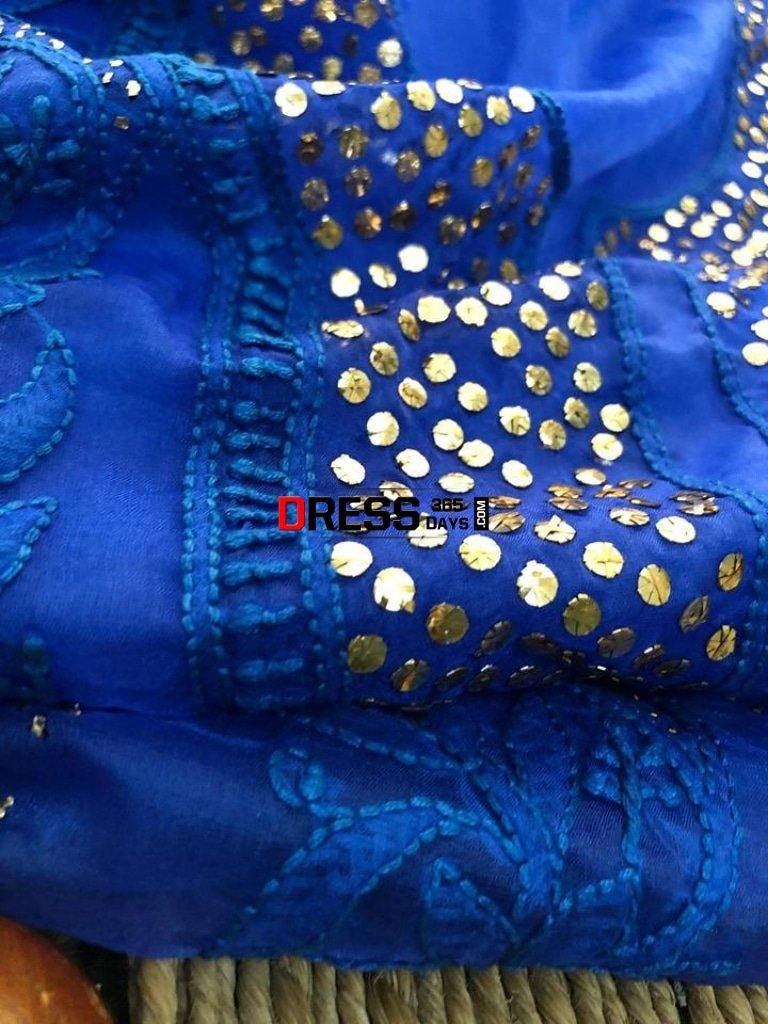Organza Mukaish Chikankari Suit Suits