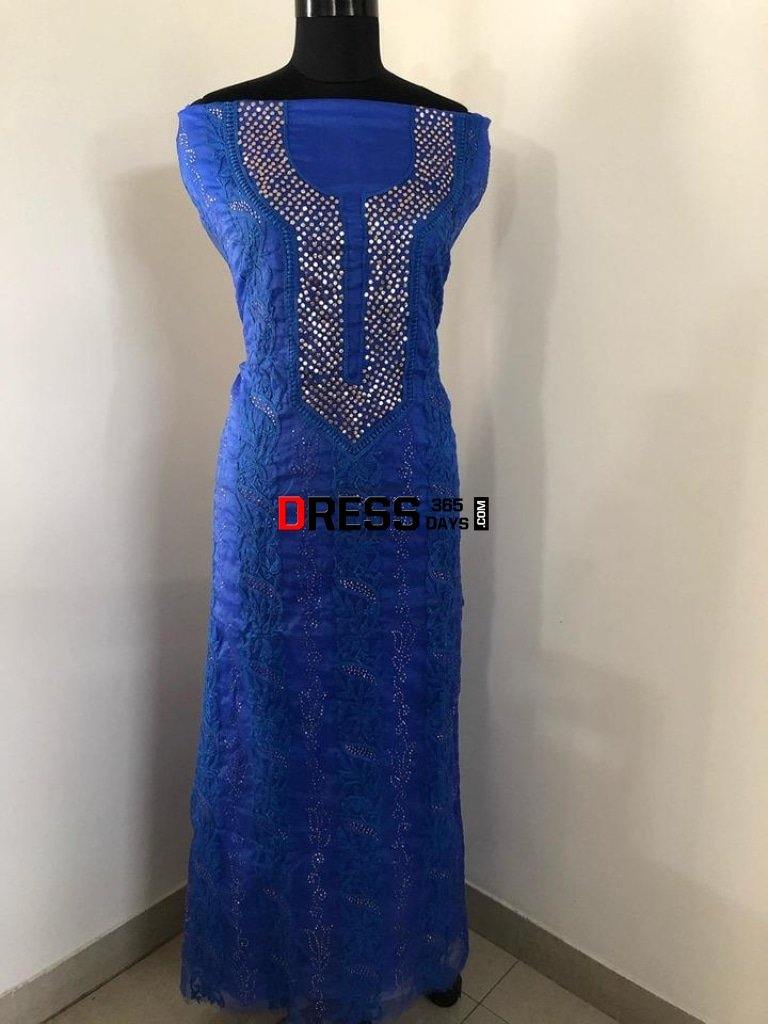 Organza Mukaish Chikankari Suit Suits