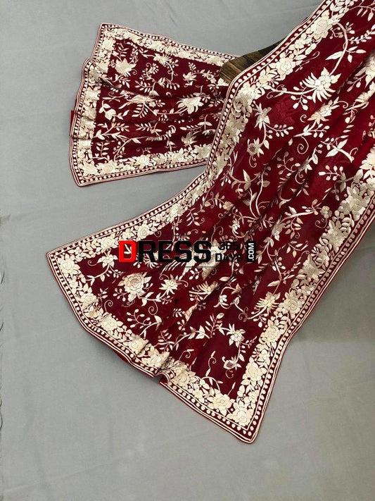 Parsi Gara Hand Embroidered Dupatta