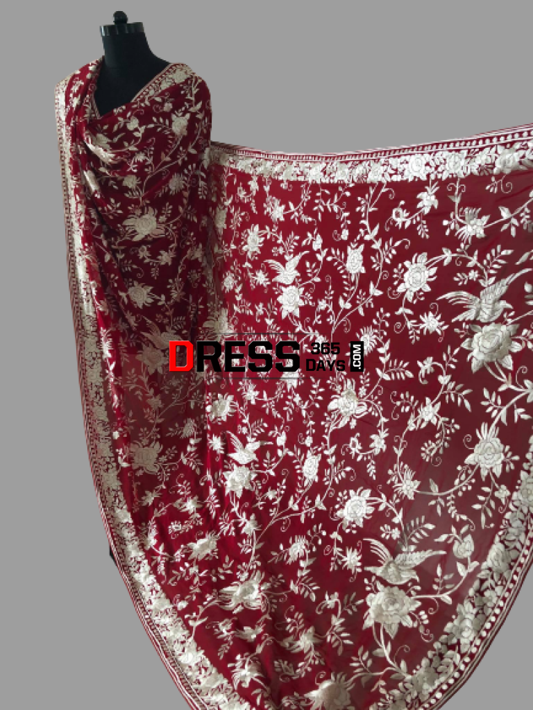 Parsi Gara Hand Embroidered Dupatta
