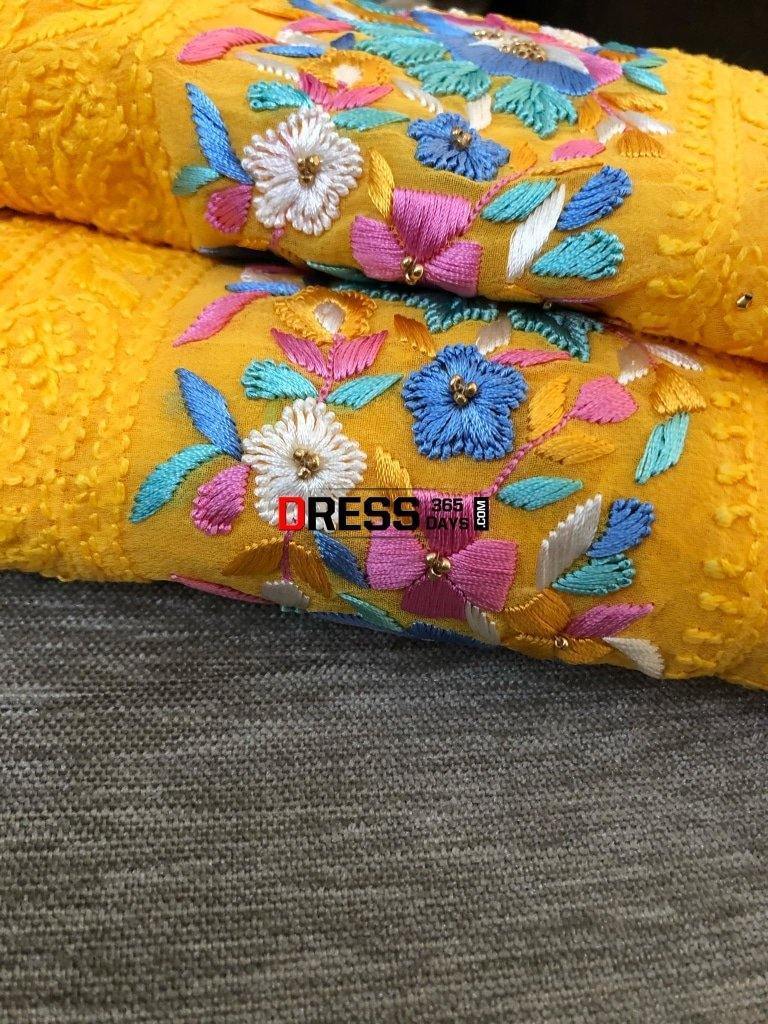 Parsi Gara Suit With Chikankari Embroidery Suits