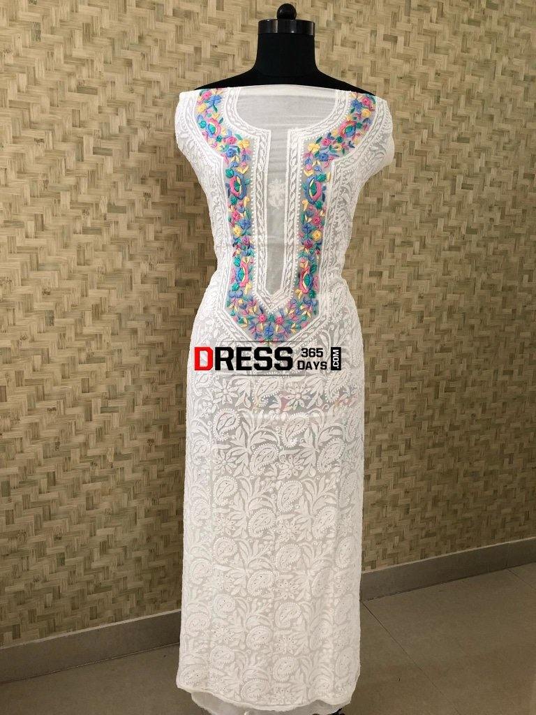 Parsi Ghara Chikankari Suit Suits