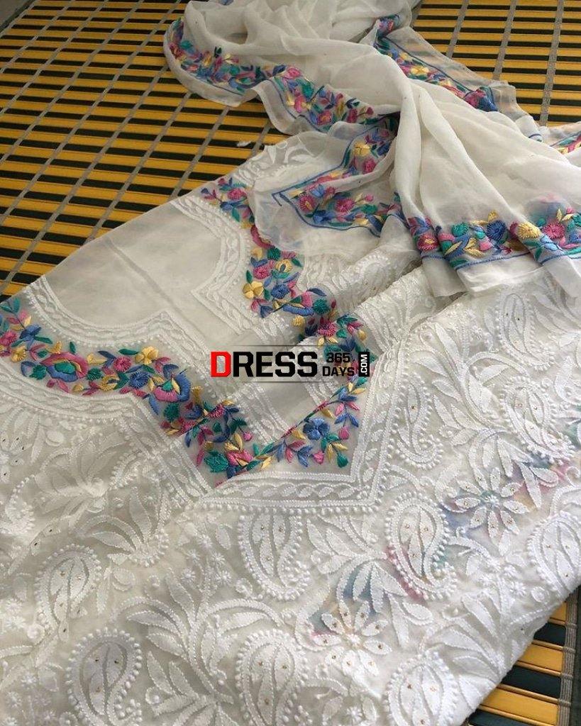 Parsi Ghara Chikankari Suit Suits
