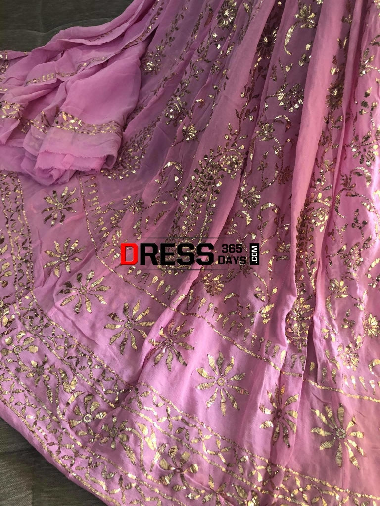 Party Wear All Over Mukaish Anarkali (Anarkali And Dupatta) Kamdani