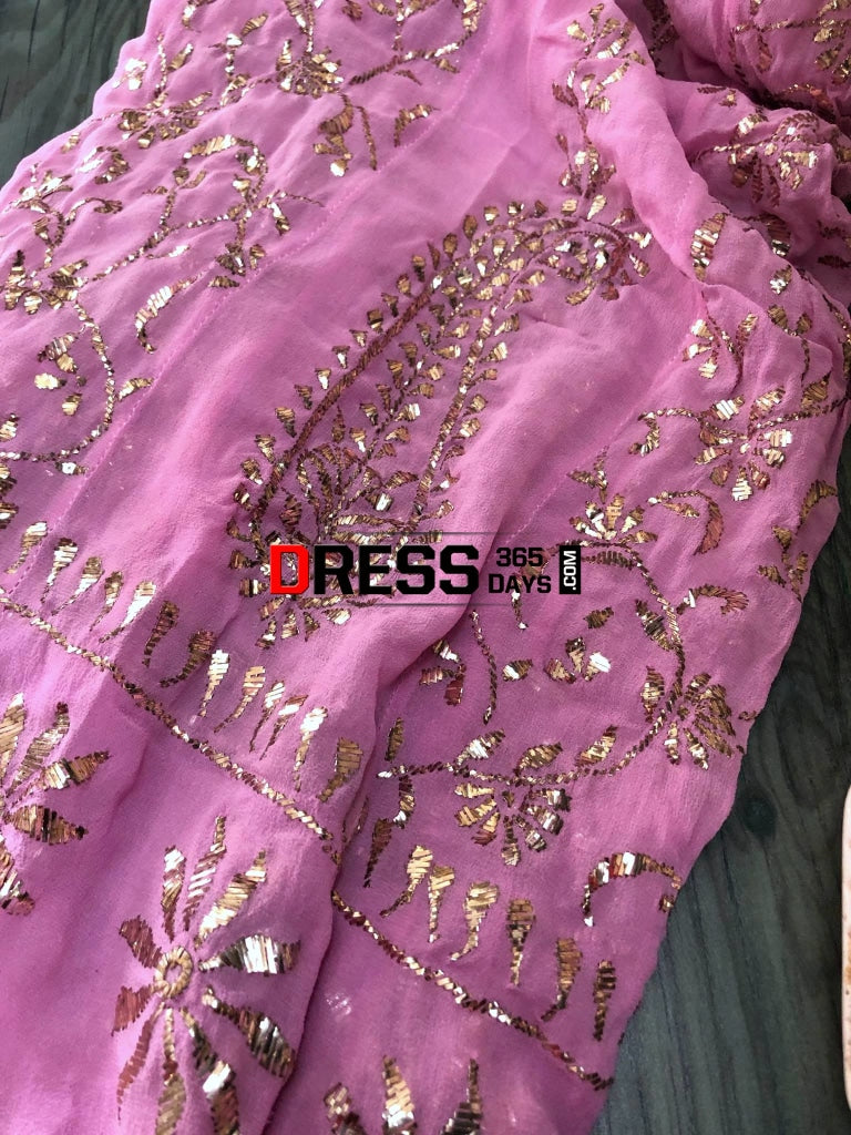 Party Wear All Over Mukaish Anarkali (Anarkali And Dupatta) Chikankari