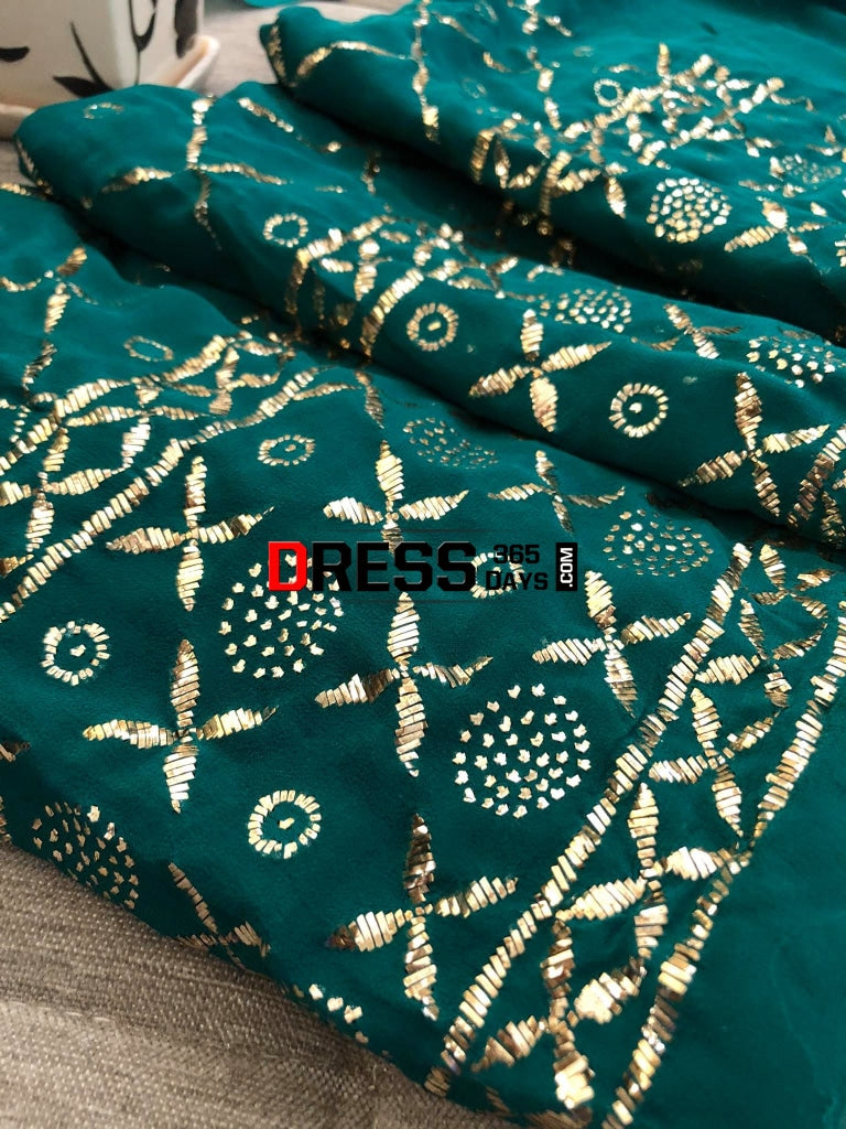 Party Wear All Over Mukaish Suit Kamdani Suits