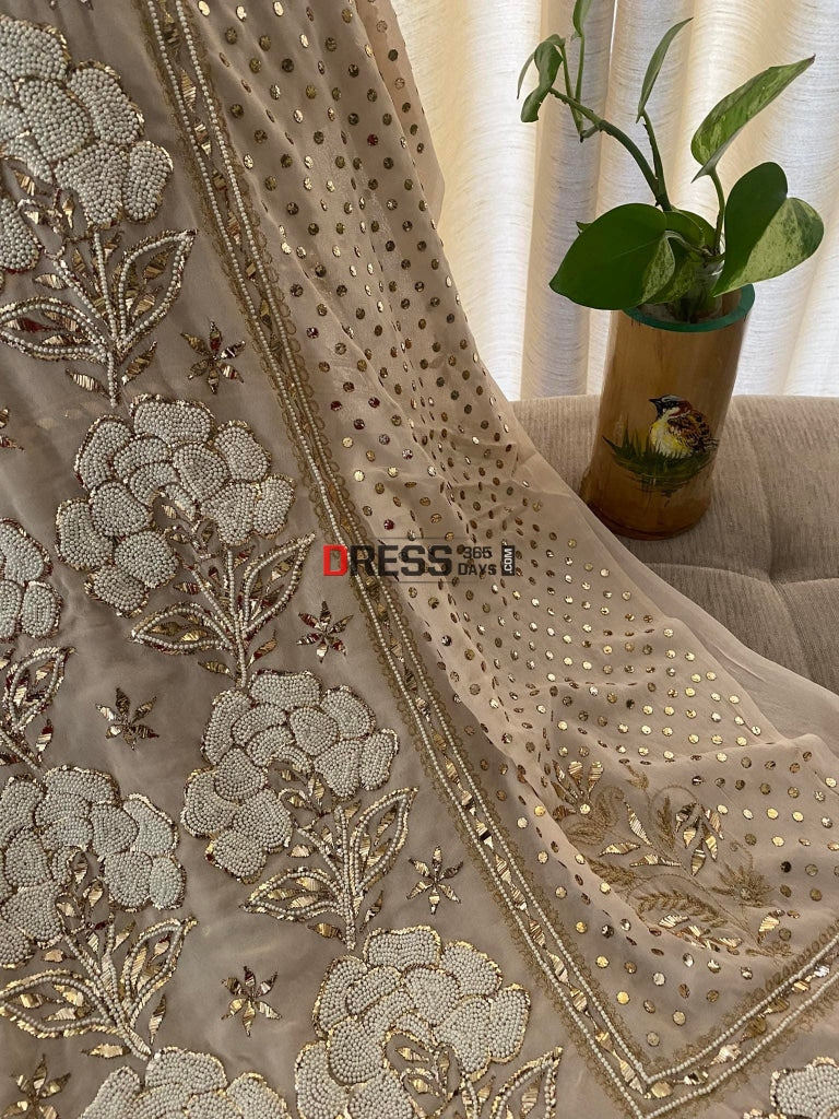 Pastel Pink Kamdani & Pearl Suit Chikankari Suits