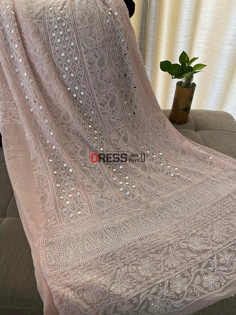 Pastel Pink Pearl & Chikankari Suit - Eid Collection Suits