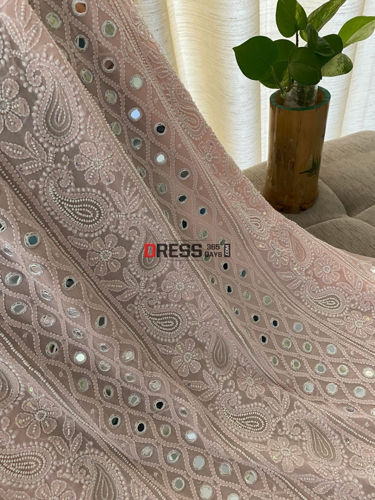 Pastel Pink Pearl & Chikankari Suit - Eid Collection Suits
