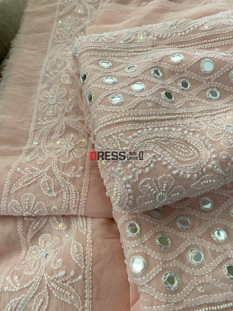 Pastel Pink Pearl & Chikankari Suit - Eid Collection Suits