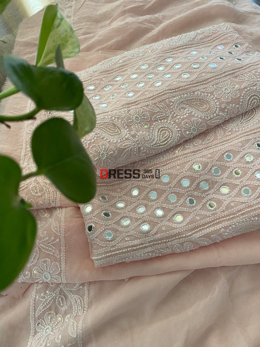 Pastel Pink Pearl & Chikankari Suit - Eid Collection Suits