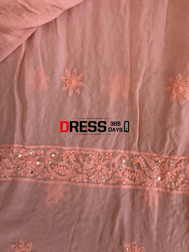 Peach Ring Mukaish Chikankari Suit Suits