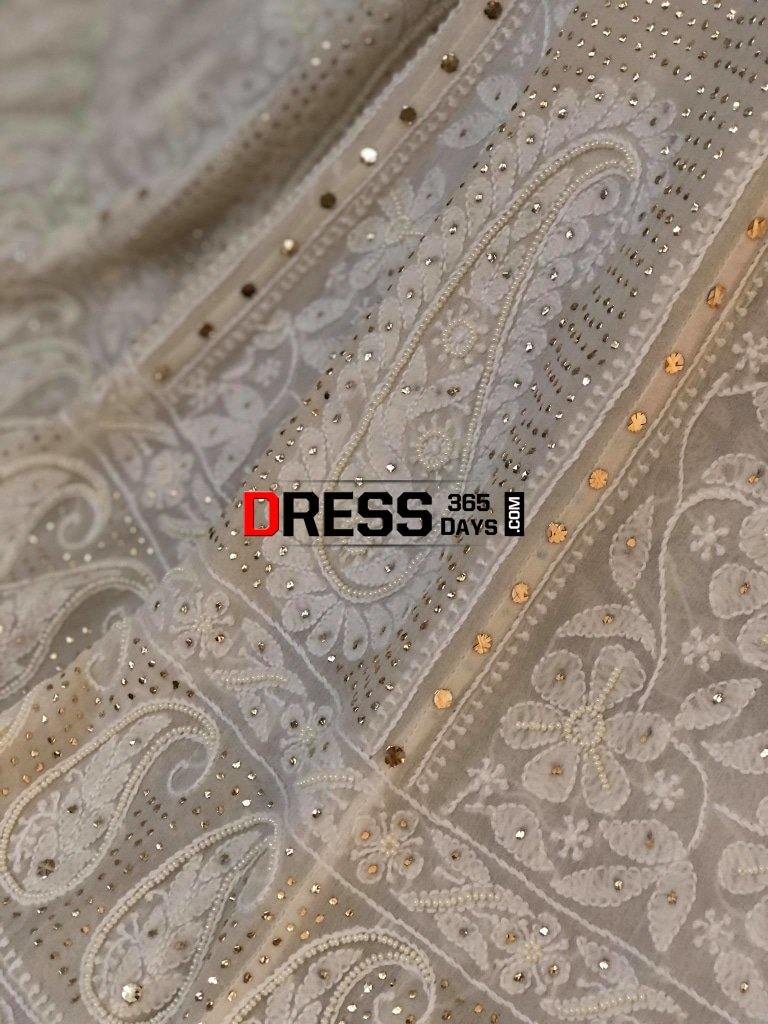 Pearl And Kamdani Chikankari Anarkali Suit