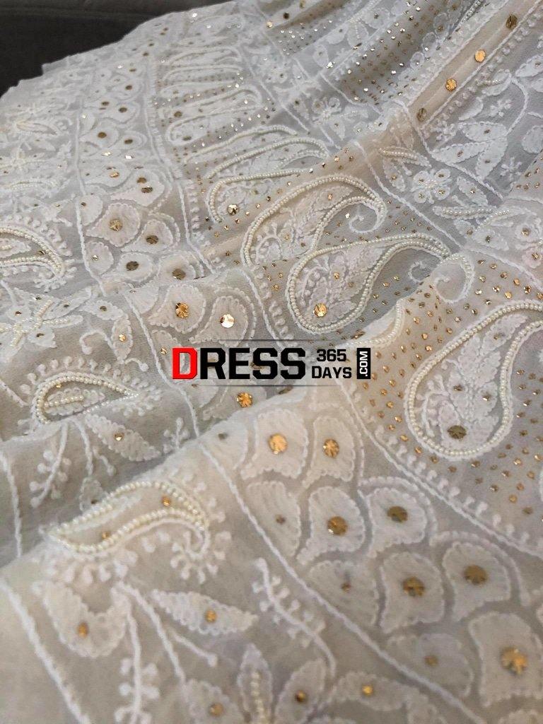 Pearl And Kamdani Chikankari Anarkali Suit