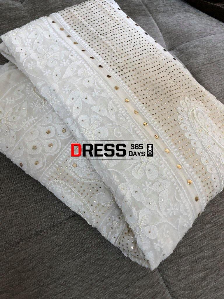 Pearl And Kamdani Chikankari Anarkali Suit