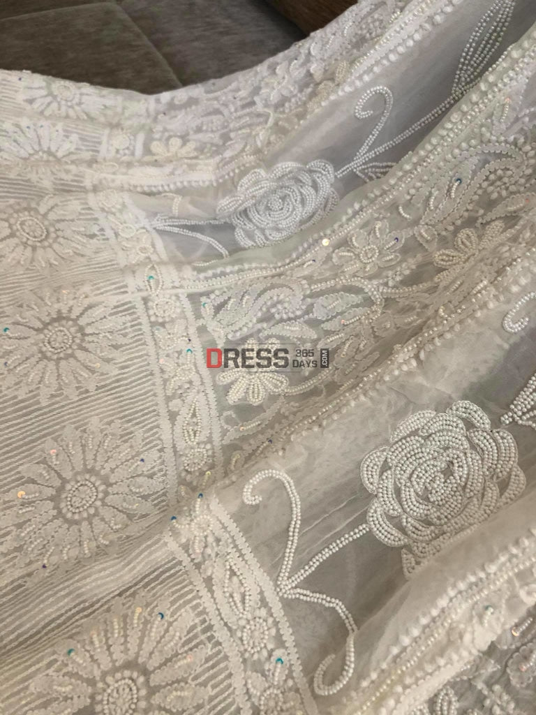 Pearl Chikankari Anarkali Suit