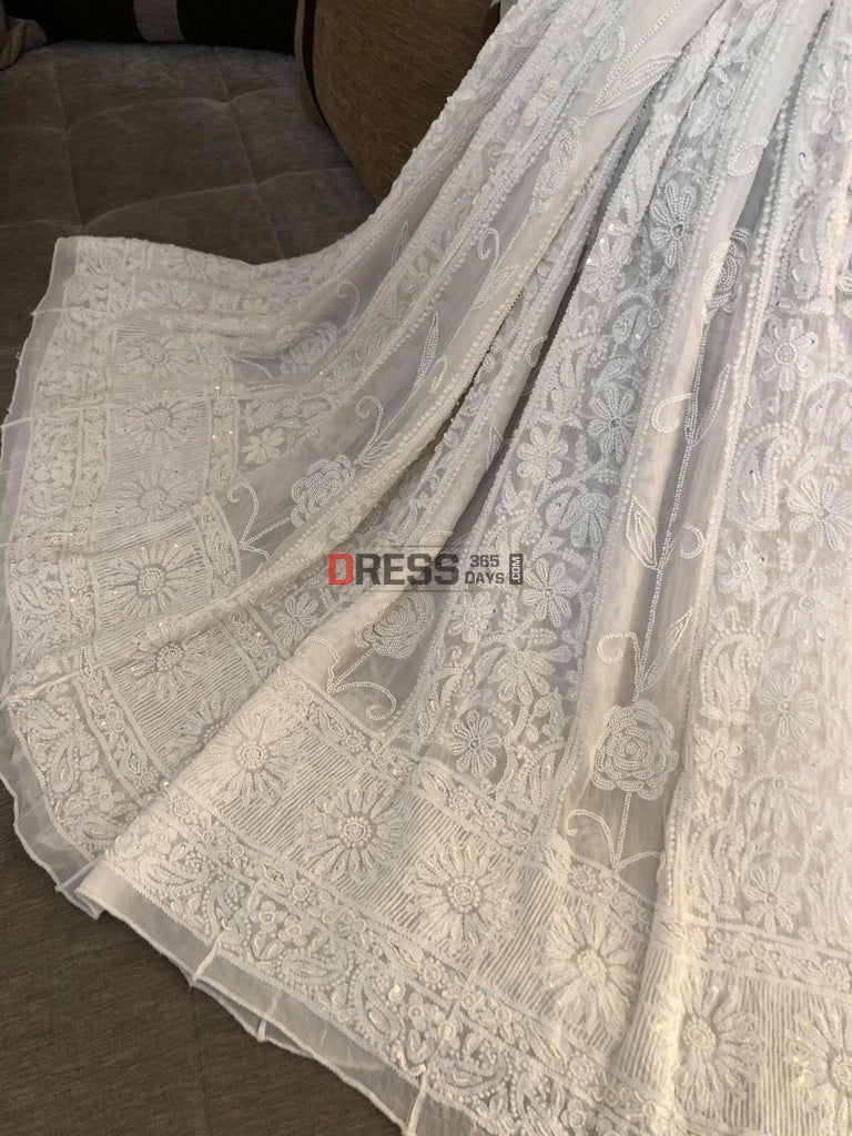 Pearl Chikankari Anarkali Suit