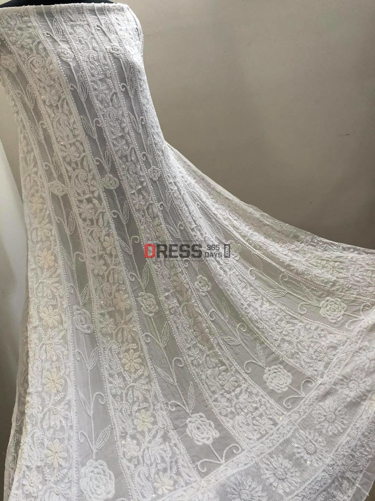 Pearl Chikankari Anarkali Suit