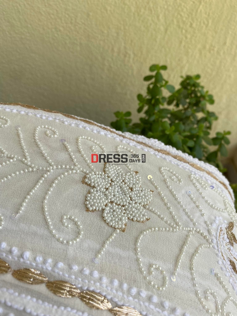 Pearl & Gota Patti Chikankari Anarkali Suit