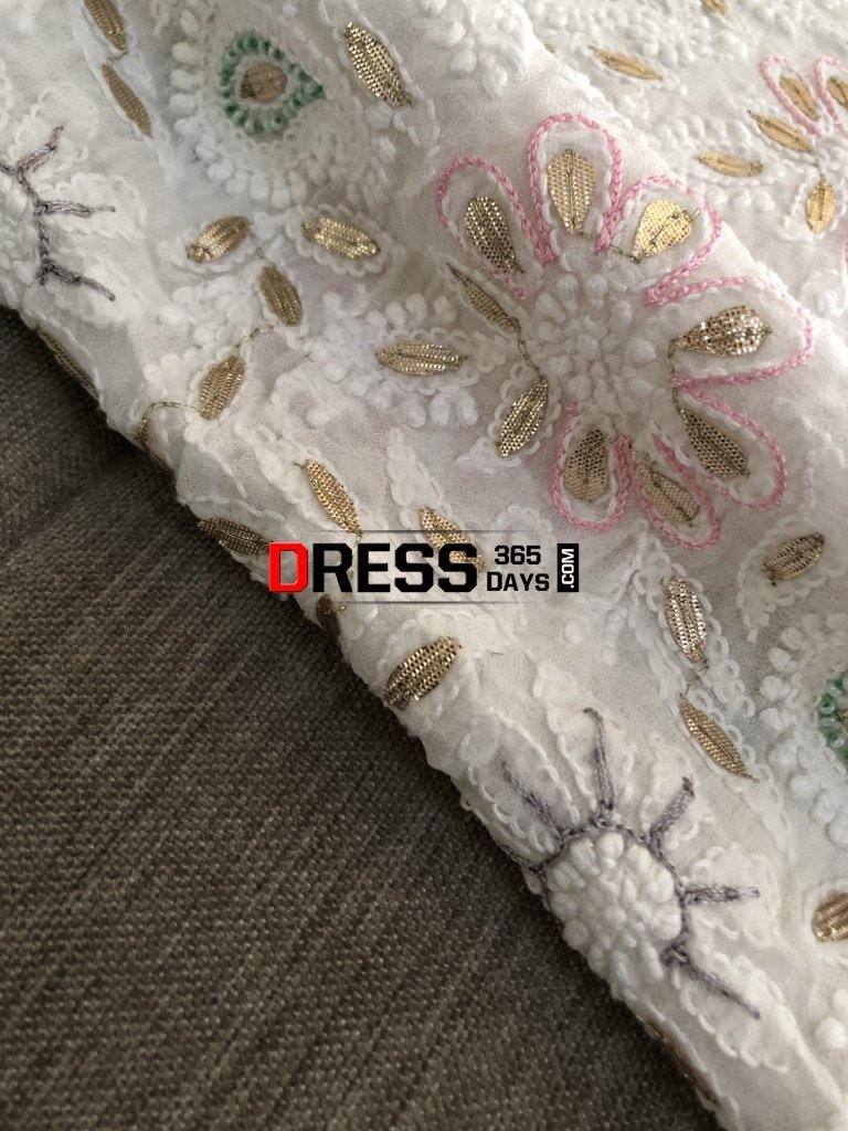 Pearl & Gota Patti Chikankari Dupatta