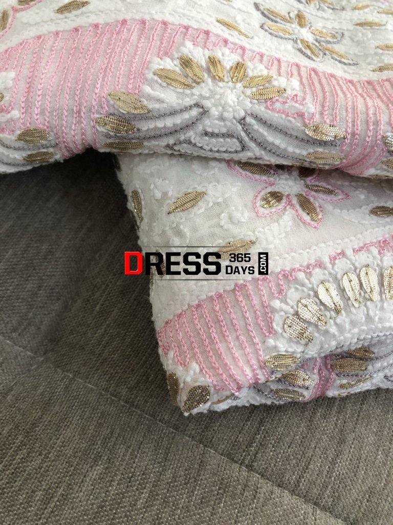 Pearl & Gota Patti Chikankari Dupatta