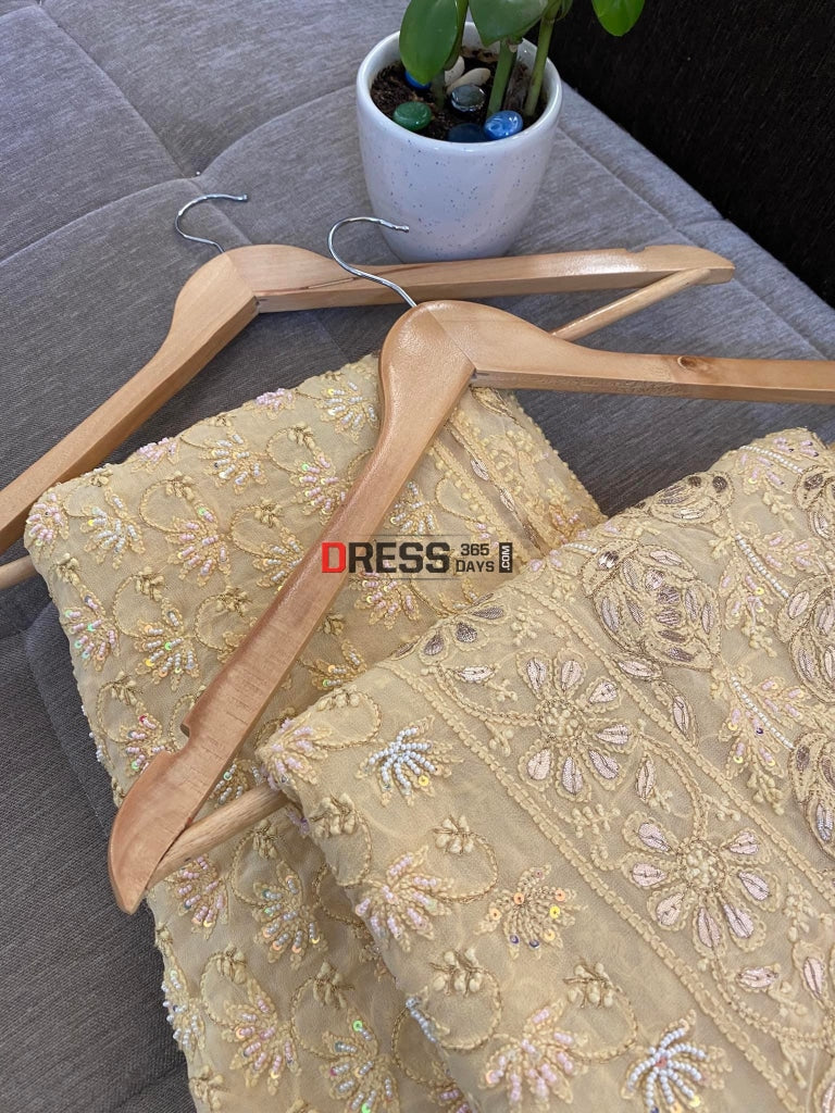 Pearl & Gota Patti Chikankari Lehenga Set