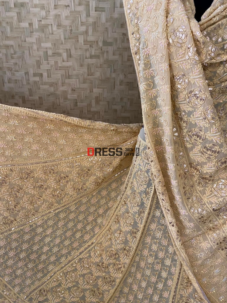 Pearl & Gota Patti Chikankari Lehenga Set