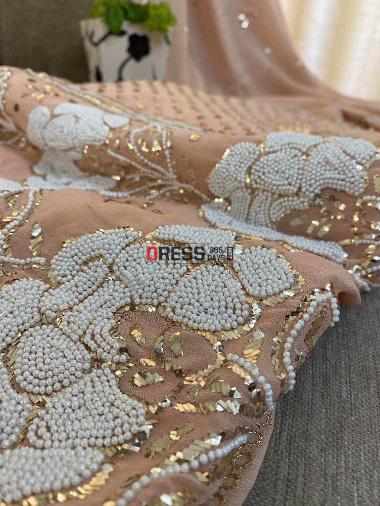Pearl Kamdani & Work Lucknowi Suit Chikankari Suits