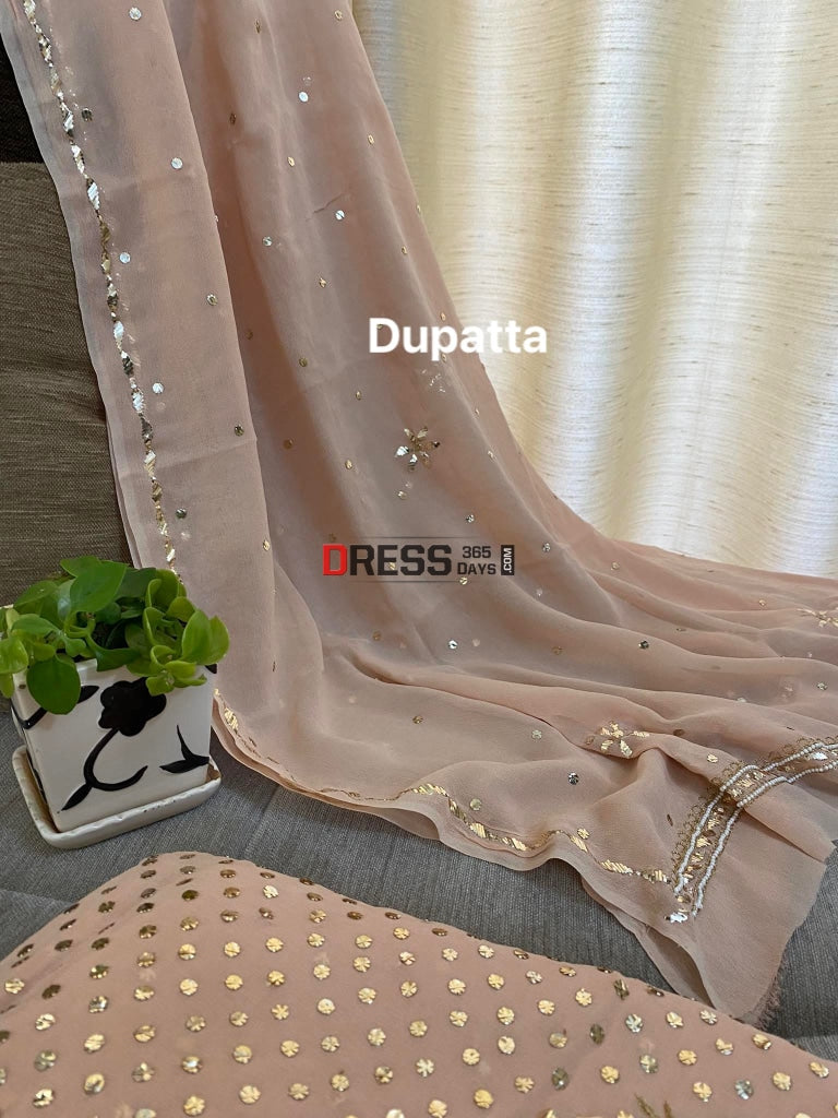 Pearl Kamdani & Work Lucknowi Suit Chikankari Suits