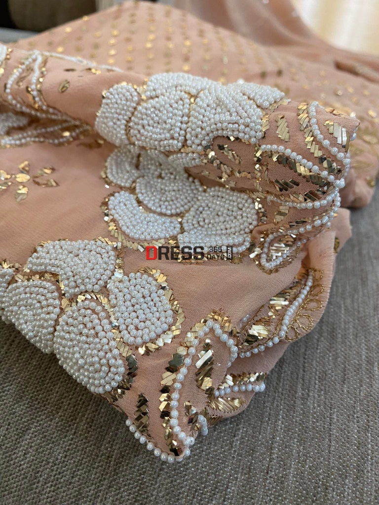Pearl Kamdani & Work Lucknowi Suit Chikankari Suits