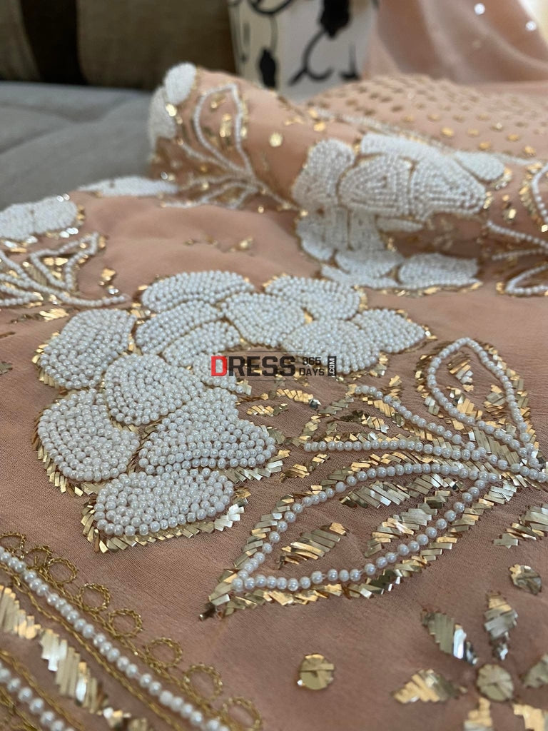 Pearl Kamdani & Work Lucknowi Suit Chikankari Suits