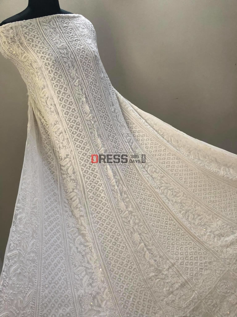 Pearl Lucknowi Chikankari Anarkali Suit