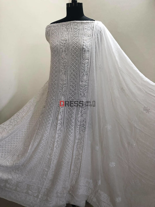 Pearl Lucknowi Chikankari Anarkali Suit