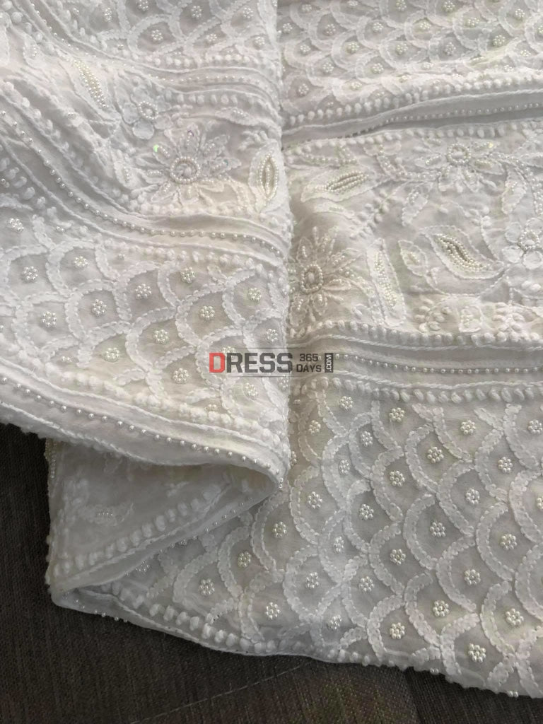 Pearl Lucknowi Chikankari Anarkali Suit