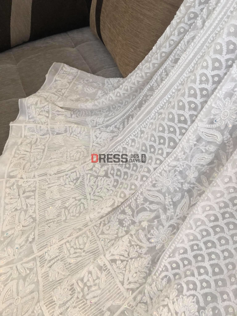 Pearl Lucknowi Chikankari Anarkali Suit