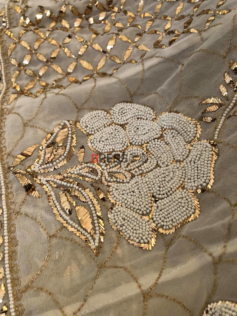 Pearl & Mukaish Anarkali Suit Chikankari