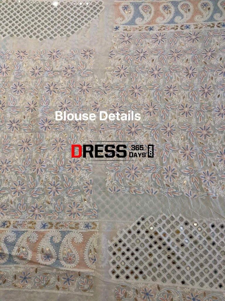 Pearls And Mirror Chikankari Lehenga Set