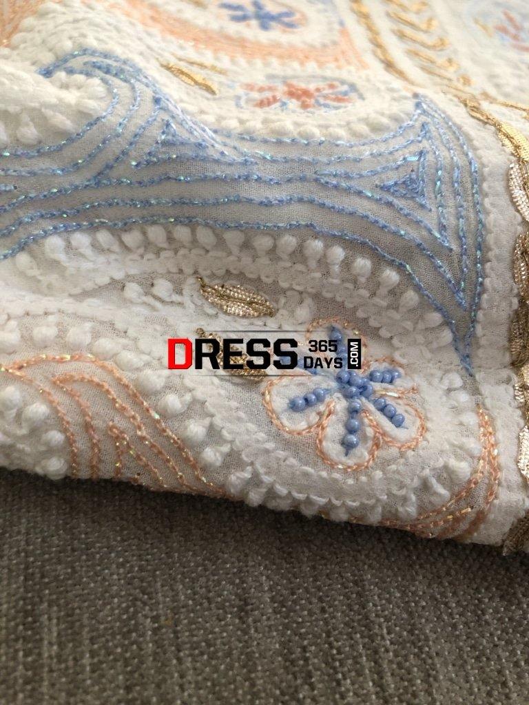 Pearls And Mirror Chikankari Lehenga Set