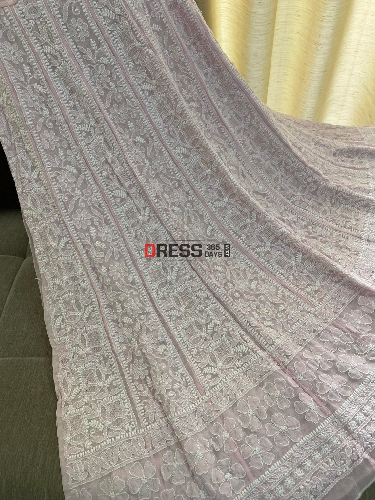 Pink Hand Jaali Chikankari Anarkali Suit