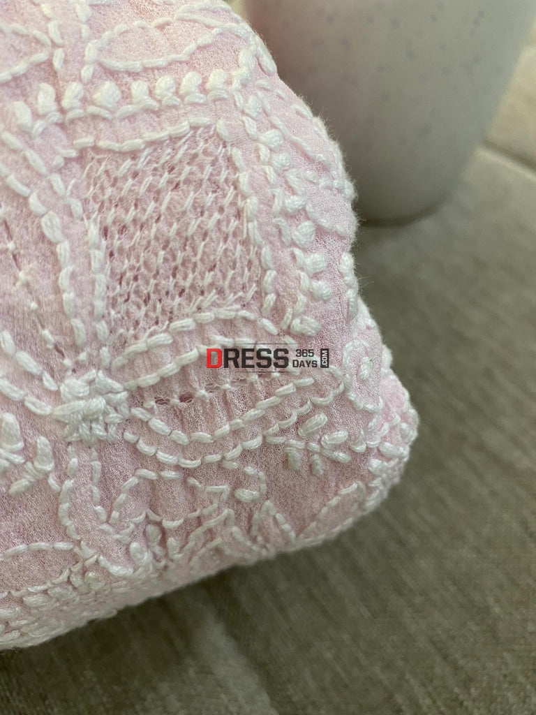 Pink Hand Jaali Chikankari Anarkali Suit