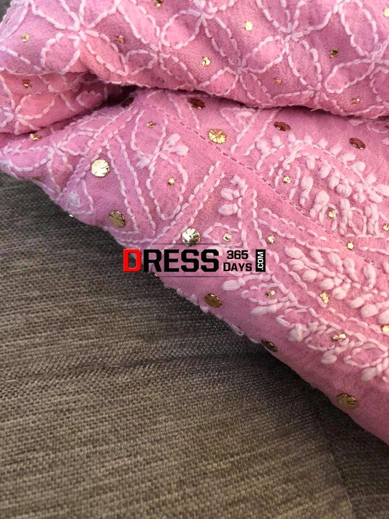 Pink Kamdani Chikankari Lehenga Skirt
