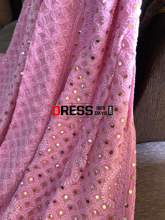Pink Kamdani Chikankari Lehenga Skirt – Dress365days